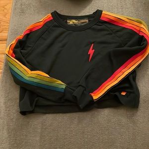 Aviator Nation 6 Stripe Cropped Sweatshirt